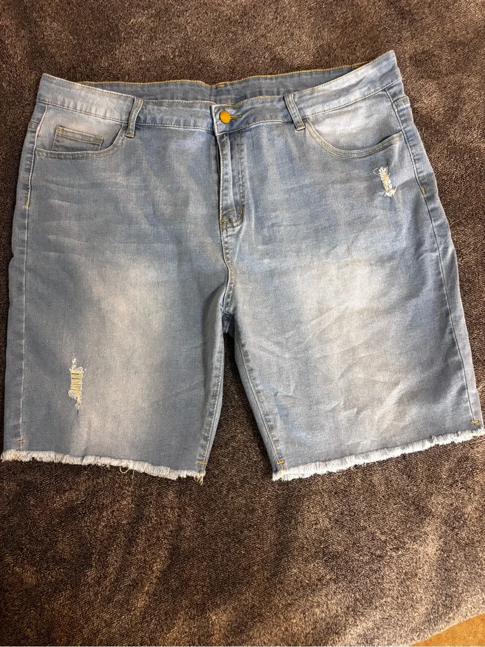 Light Blue Distressed Denim Women’s Shorts